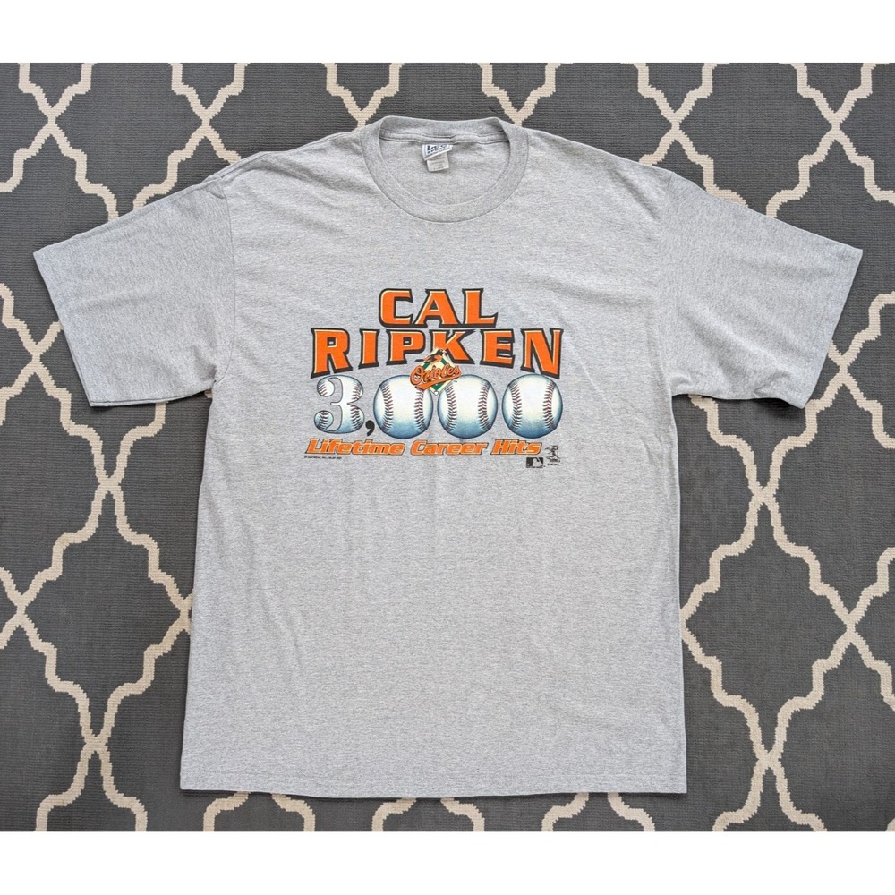 Vintage Baltimore Orioles Shirt Mens XXL‎ Cal Ripken 3000 Lee Sport MLB Gray